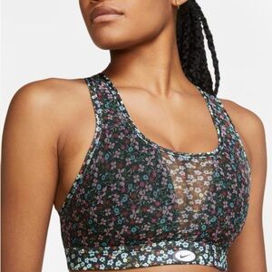 Nike Swoosh Floral Printed Sports Bra Size L